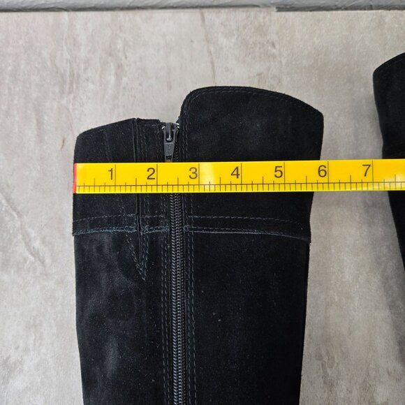 Born Of Concept Knee High Boots 7.5 Black Suede Equestrian Western Riding Tall - Picture 14 of 15